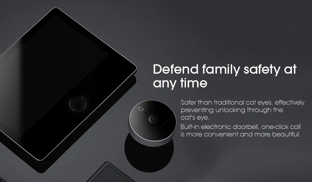 Xiaomi Mijia Luke умный видеодомофон дверной звонок кошачий глаз кошачий детектор лица ночное видение Анти-Вор двухстороннее аудио молодежное издание