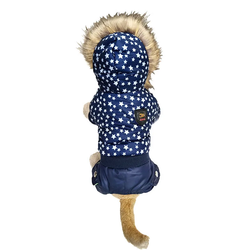 New Star Pattern Pet Dog Clothes Warm Jacket Coat For Small Dogs Windbreaker Thicker Cotton Hooded Chihuahua | Дом и сад