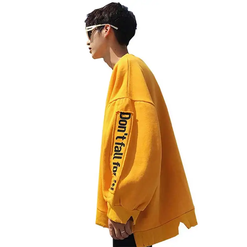 Цвет: желтый Be. YuMiao supreme Толстовка японский Harajuku Super LooseMen толстовки Осенние Хип-хоп негабаритных балахон мужская уличная одежда - Цвет: Цвет: желтый