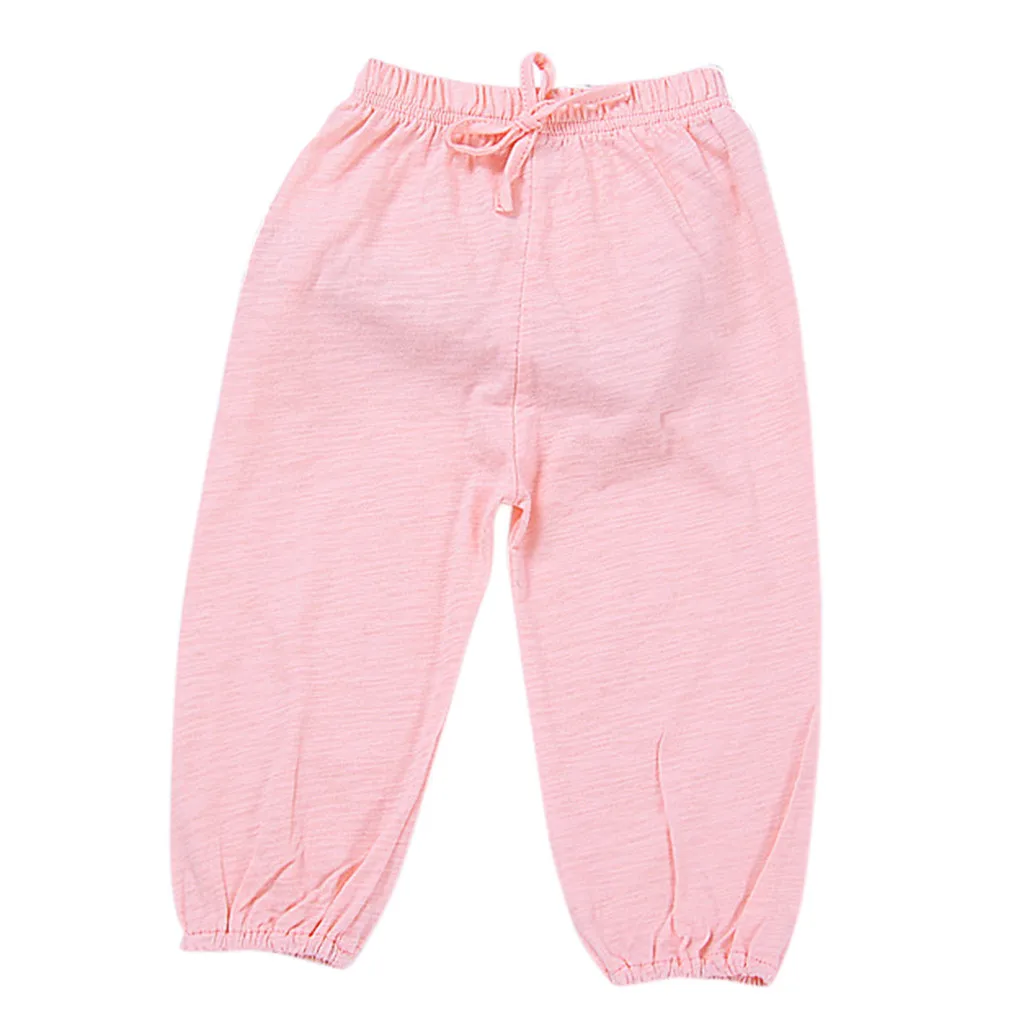 Pink Детские штаны-фонарики для маленьких мальчиков и девочек, однотонные повседневные штаны, штаны-шаровары для малышей, летняя мода - Цвет: Pink