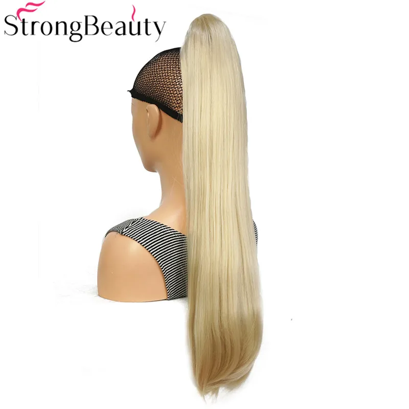 613 StrongBeauty Синтетические длинные прямые конский хвост клип в/на наращивание волос шиньоны - Цвет: 613