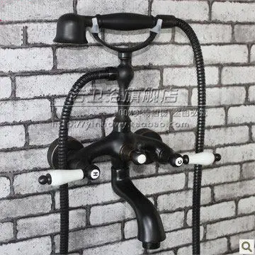 Простой настенный смеситель для ванной комнаты винтажный никель матовый черный