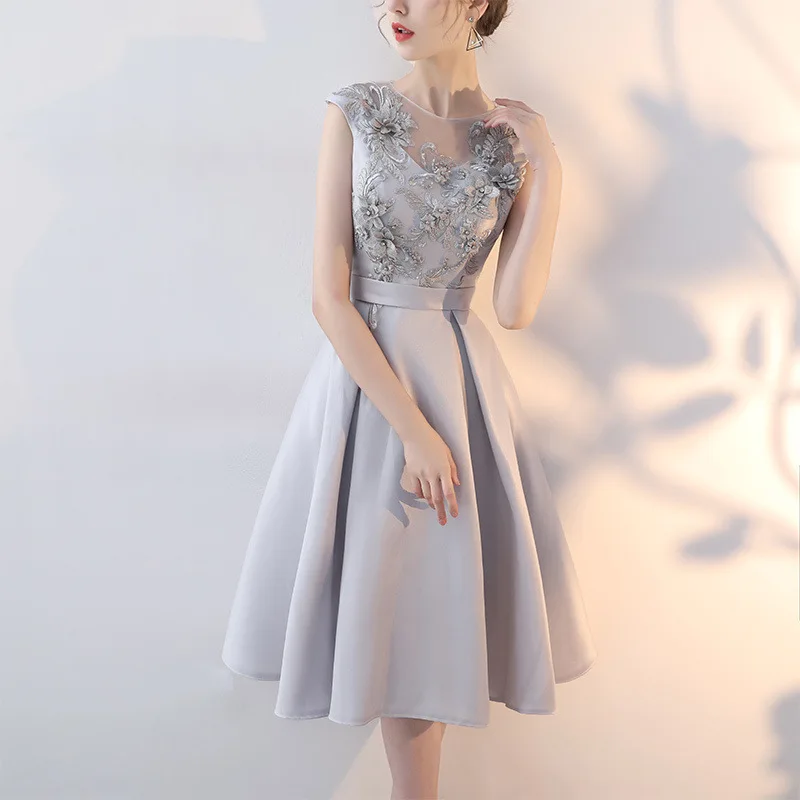 Vestido de noche encaje con cuentas 2019 nueva fiesta официальная фиеста эра Делгада а-силуэт falda sin respaddo