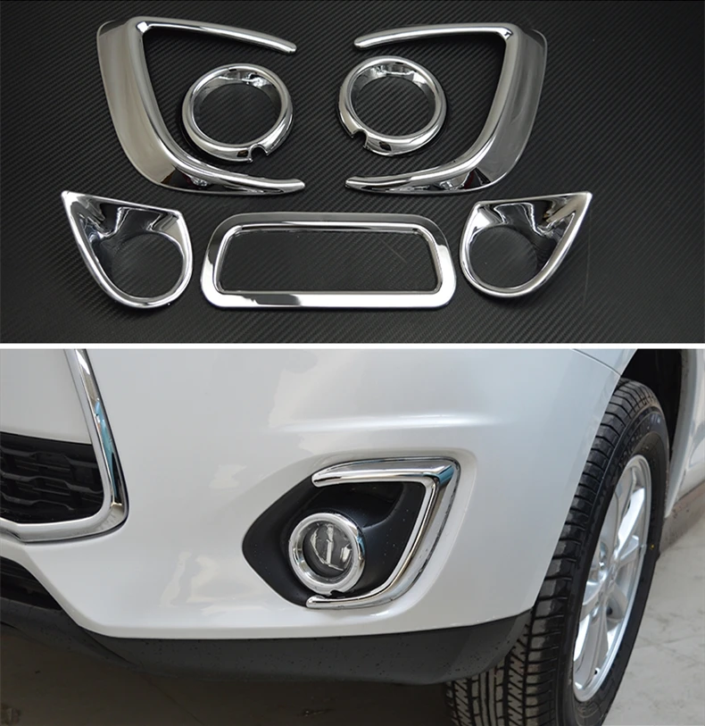 Для Mitsubishi ASX 2013- Автомобильный задний противотуманный светильник, передний противотуманный светильник s, накладка, полоса ABS, хромированная рамка, лампы, автомобильные полосы, украшение
