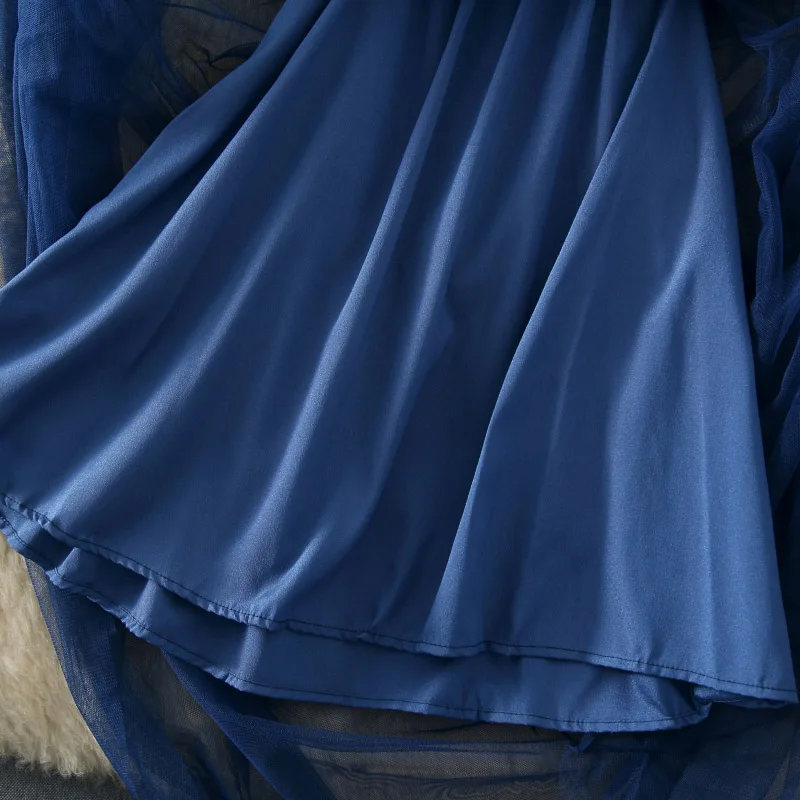 Летнее платье 2019 модное лоскутное джинсовое Сетчатое облегающее длинное до