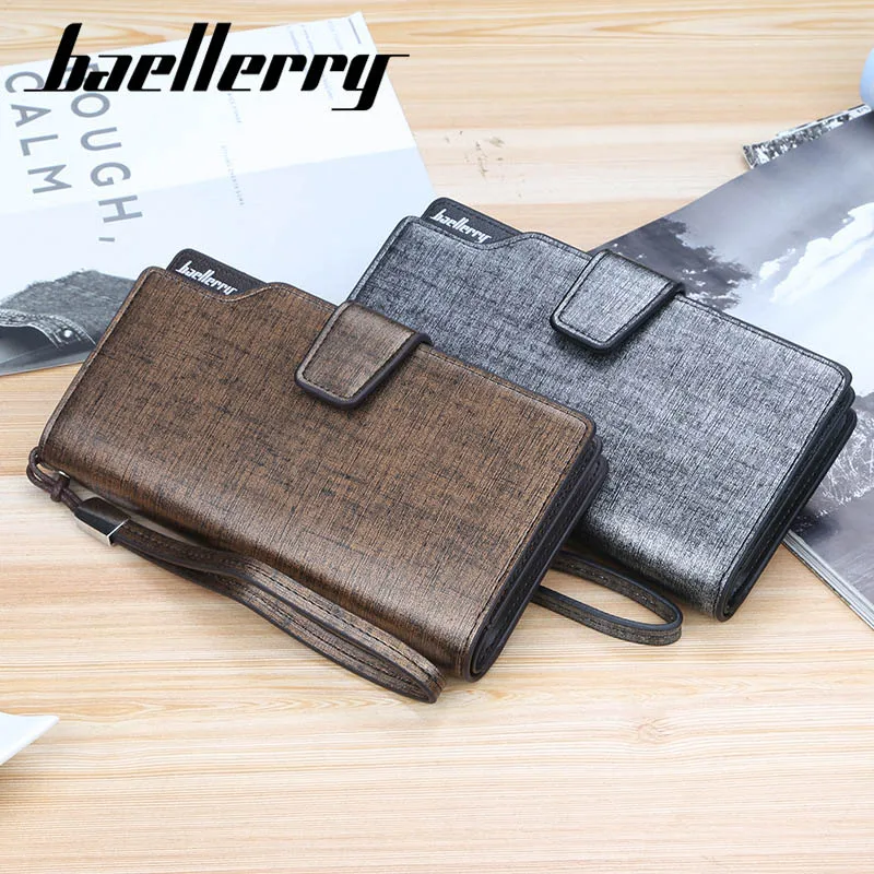 

Baellerry Men Wallets Long Card Holder Male Purse High Quality Zipper Large Capacity Luxury Brand Wallet for Men Clutch Bag 2019