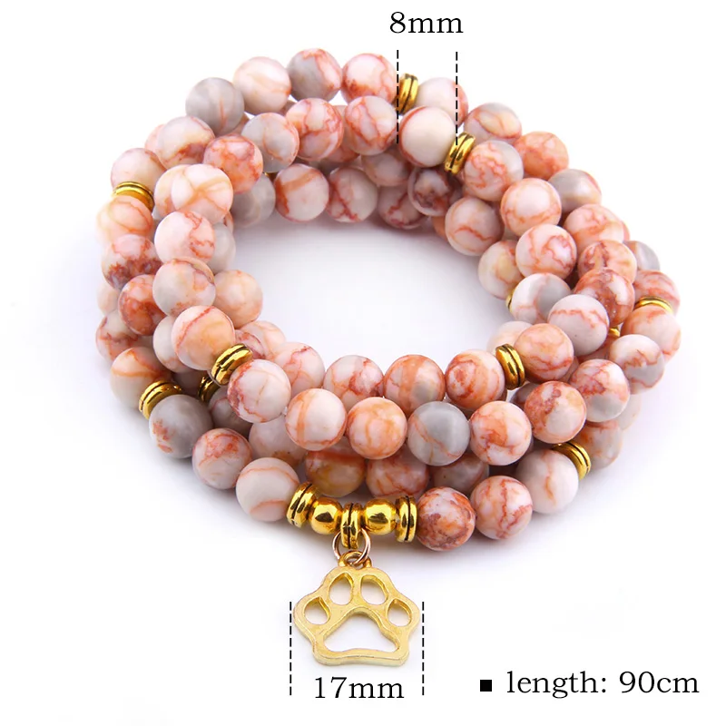 Модный женский браслет или ожерелье из натурального камня Агата 108 Mala Beads амулет
