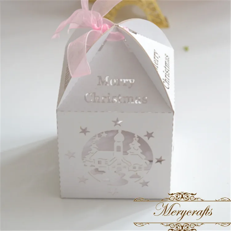 Hot christmas gifts laser cut decorative invitation white magnetic gift box | Дом и сад