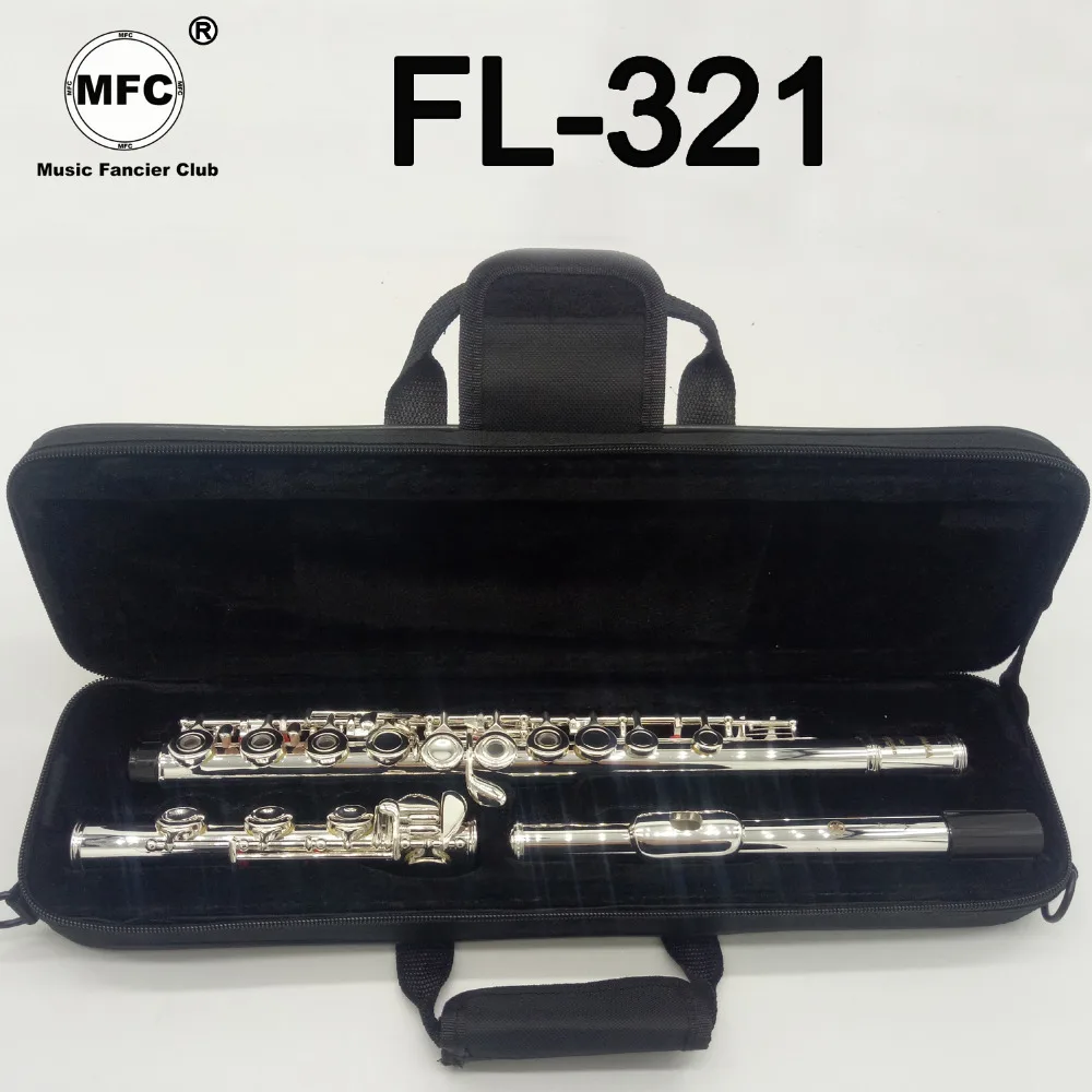 

Music Fancier Club Intermediate Standards Flute FL-321 Student Flutes Silver Plated 16 17 Holes Closed Open Hole With Case