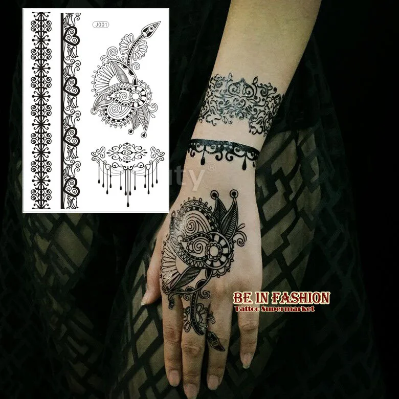 1 шт индийский арабский белый/черный хна сексуальный кружевной дизайн Чокер тату