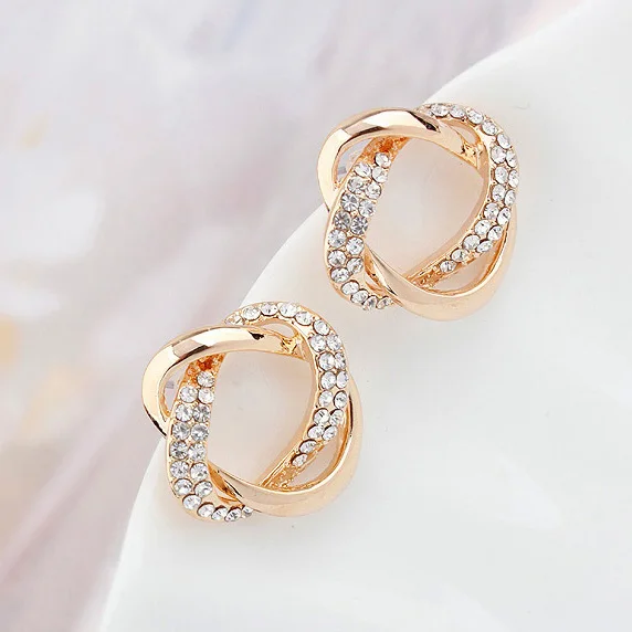 Элегантный дизайн серьги для женщин цвета шампанского золотой цветок кристалл