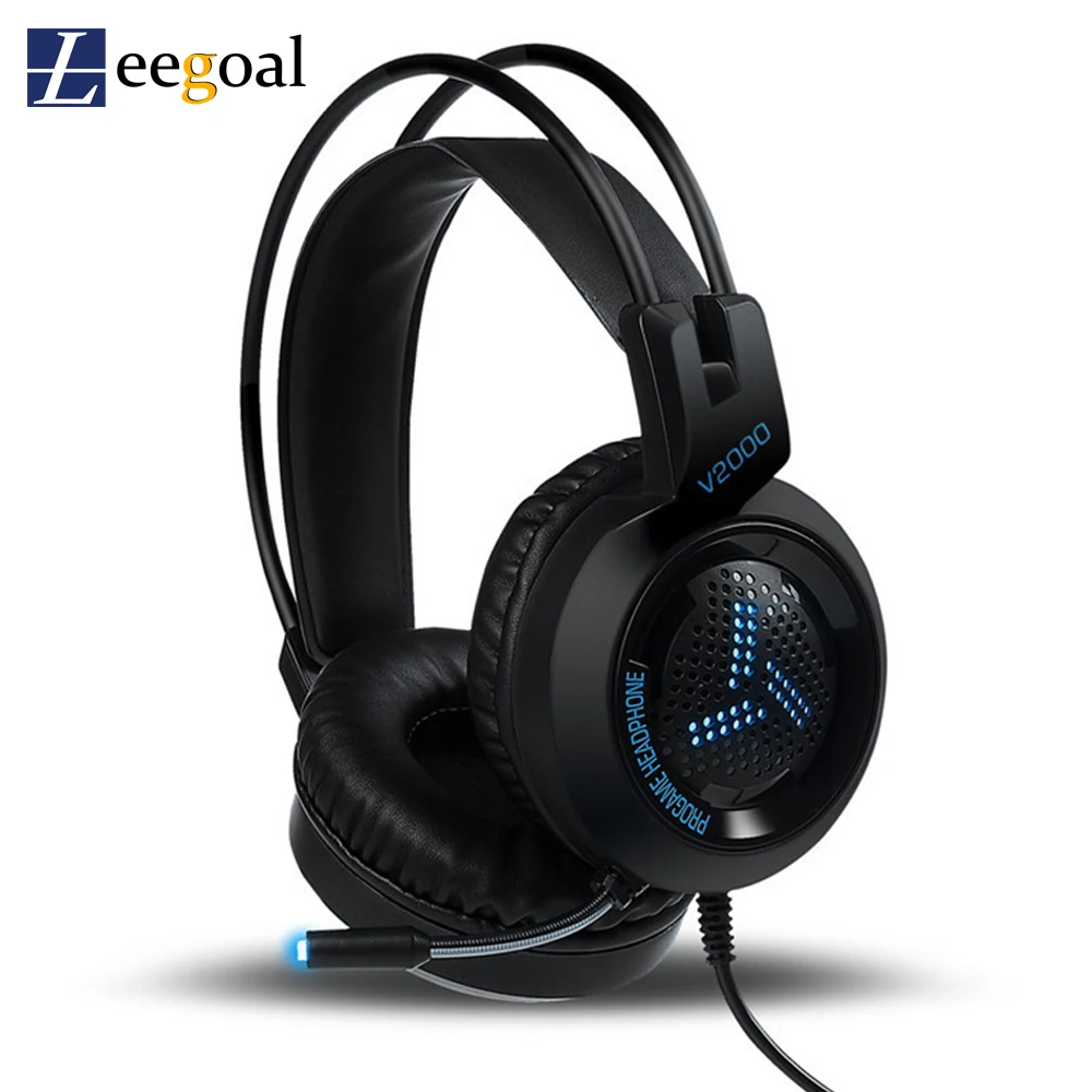 3 5 мм Leegoal V2000 геймер наушники гарнитуры бас стерео звук Игровая гарнитура с