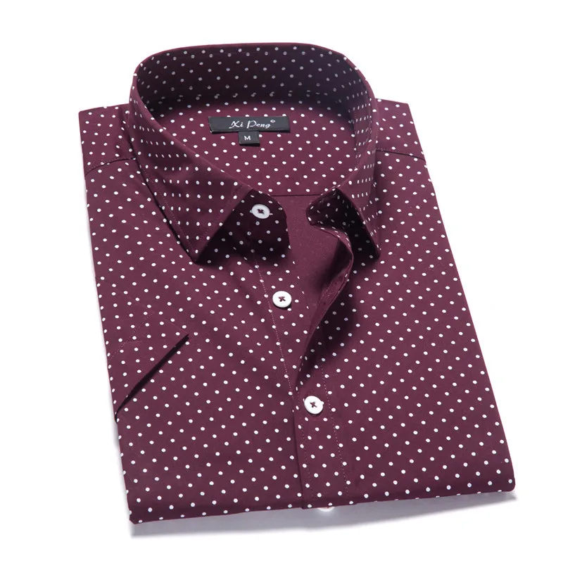 

2017 long sleeve men dress shirts American men's short sleeve shirts, dot prints, men's shirts, summer 15