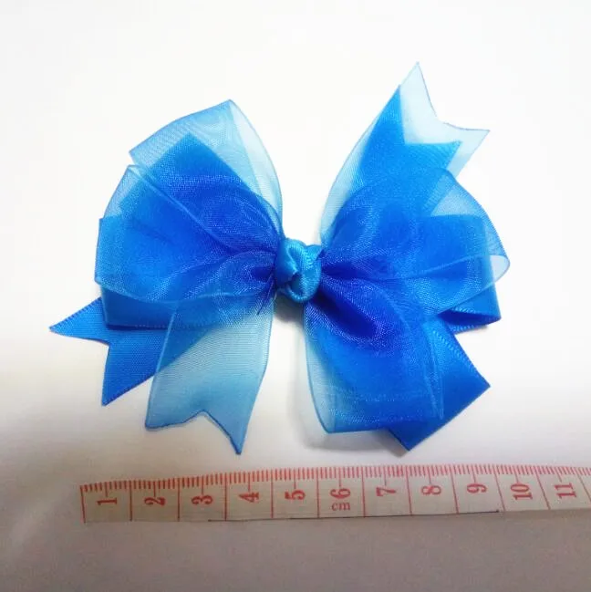 200 шт. Бесплатная доставка двойной Слои Grosgrain и oarganza ленты Вертушка Лук|pinwheel bow|bow