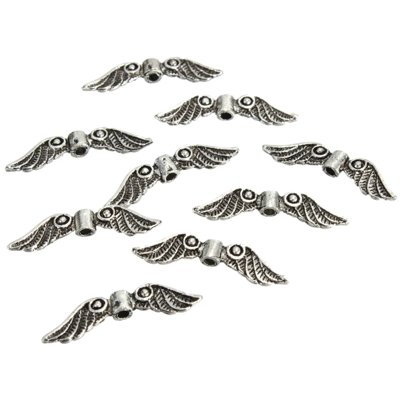 20Pcs Angel Fairy Wings Charm Metal Spacer Beads for Jewellery Makers Garment Clothes Decoartions DIY Crafts Accessory 23x5mm | Дом и сад
