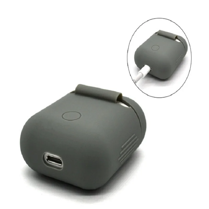 Силиконовый противоударный защитный чехол для Apple AirPods, кожный чехол для AirPods, настоящая Беспроводная коробка для наушников, аксессуары
