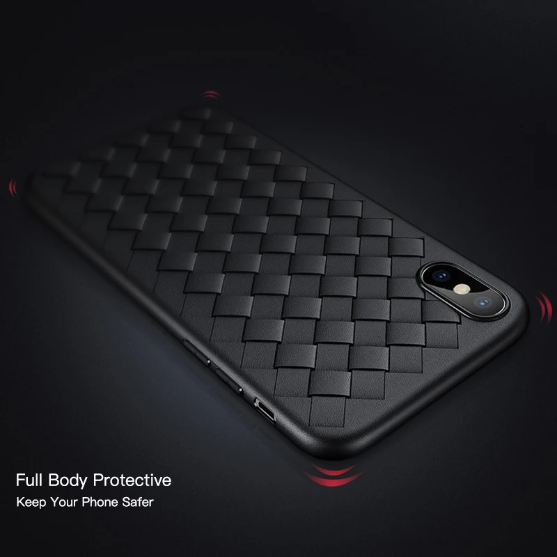 2019 Floveme тканые сетки PU чехол для iPhone X 10 iphone 8 7 6 S Plus Чехол из мягкой кожи
