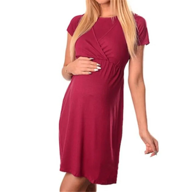 Сексуальное летнее платье для беременных 4 цвета кормления большого размера