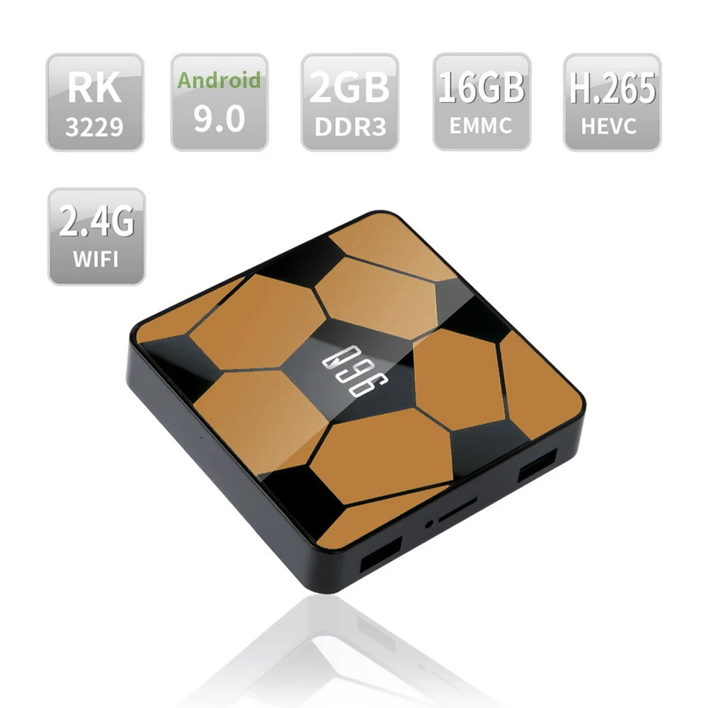 Q96 Android ТВ приставка 2 ГБ/16 ГБ Смарт 9 0 RK3229 четырехъядерный UHD 4K медиаплеер 4G WiFi H.265 VP9