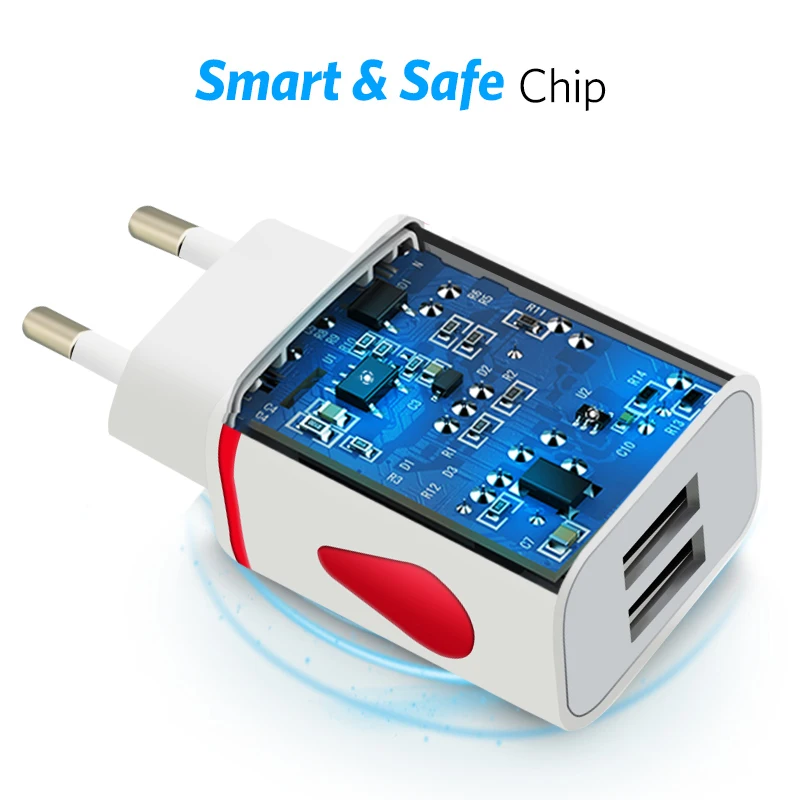 Зарядное устройство с 2USB портами 5 В 2 1 А|Зарядные устройства для телефонов| |