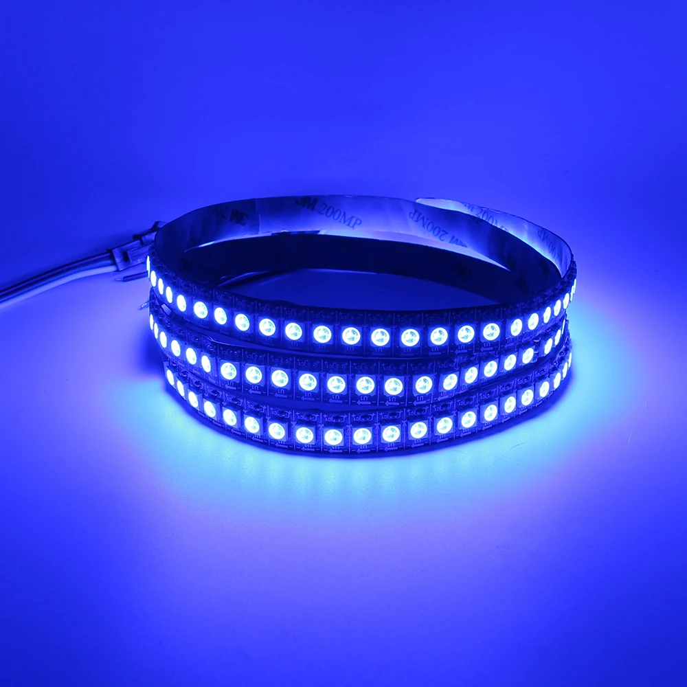1 м черный PCB 144 светодиодный/M 5050 RGB светодиодный полосы светильник WS2812B ws2812 2812 WS2812