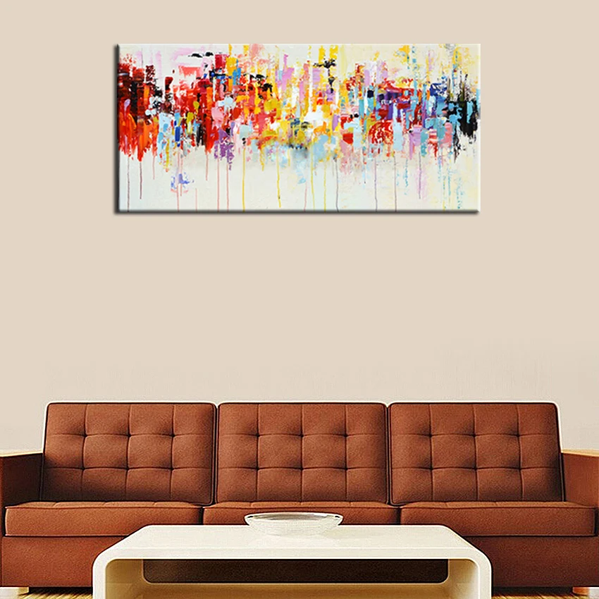 100% ручная работа картина маслом на холсте Современная красочная абстрактная