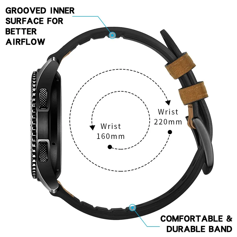 Fashion Genuine Leather Silicone Watch Band Strap for Garmin Vivoactive 3 Replacement Wrist strap band 20mm Leather Bracelet New