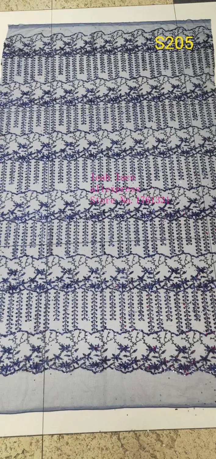 В наличии 5 ярдов/сумка темно синяя симметричная полосатая кружевная блестящая