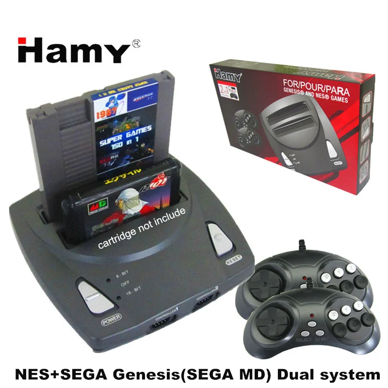 Высокое качество 8 бит NES Dendy+ 16 бит SEGA MD genesis ретро двойная система видео игровая консоль для всех 8 бит и 16 бит игровая Карта