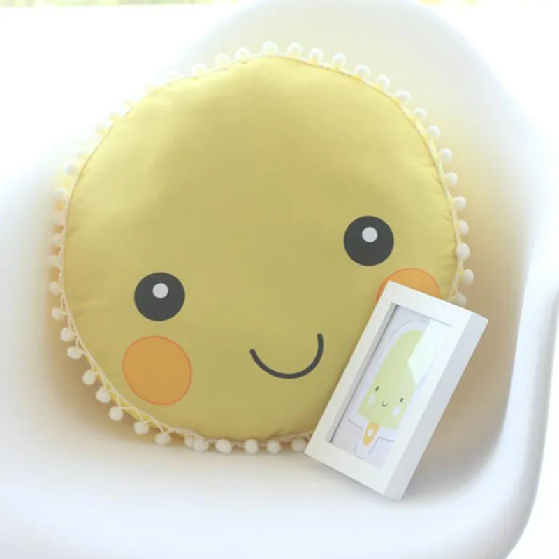 Симпатичная мягкая плюшевая подушка с улыбающимся подсолнухом игрушка кукла