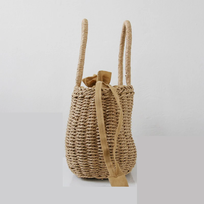 Сумка мешок женская плетеная Пляжная соломенная сумочка тоут Роскошный