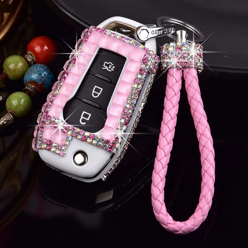 Rope pink Чехол для ключей автомобиля, украшение для Ford Escort Mondeo Everest Freddy Kuga Fiesta Escape Ecosport Ranger, Fusion - Название цвета: Rope pink