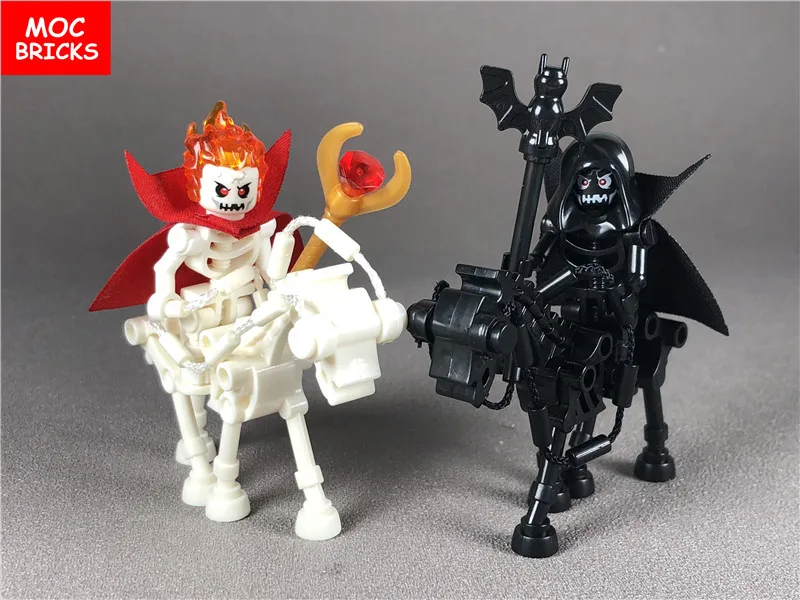 Поштучная распродажа кубики MOC DIY Темный мессенджер и группа волков череп лошадь