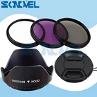 Набор фильтров для объектива 49 мм UV CPL FLD + крышка объектива + бленда для объектива в цветочек для Sony NEX-F3 NEX-6 NEX-75 T A5100 A6000  E 55-210 мм18-55 мм
