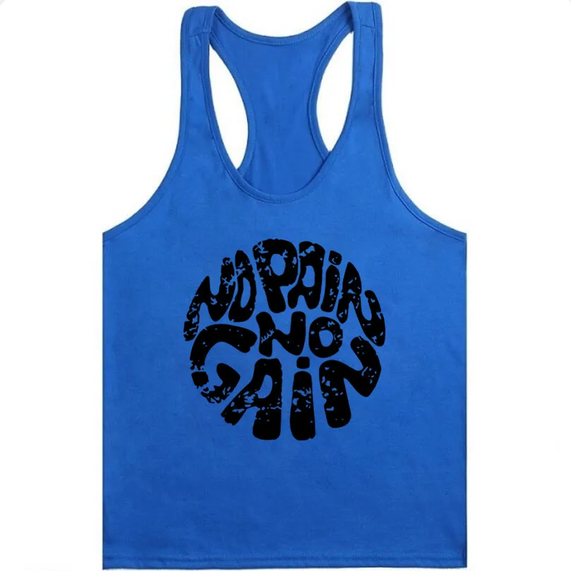 20 Blue Модный топ на бретелях для бодибилдинга, тренажерные залы, бренд Gymsclothing для фитнеса, мужская рубашка без рукавов, одежда для тренировок - Цвет: 20 Blue