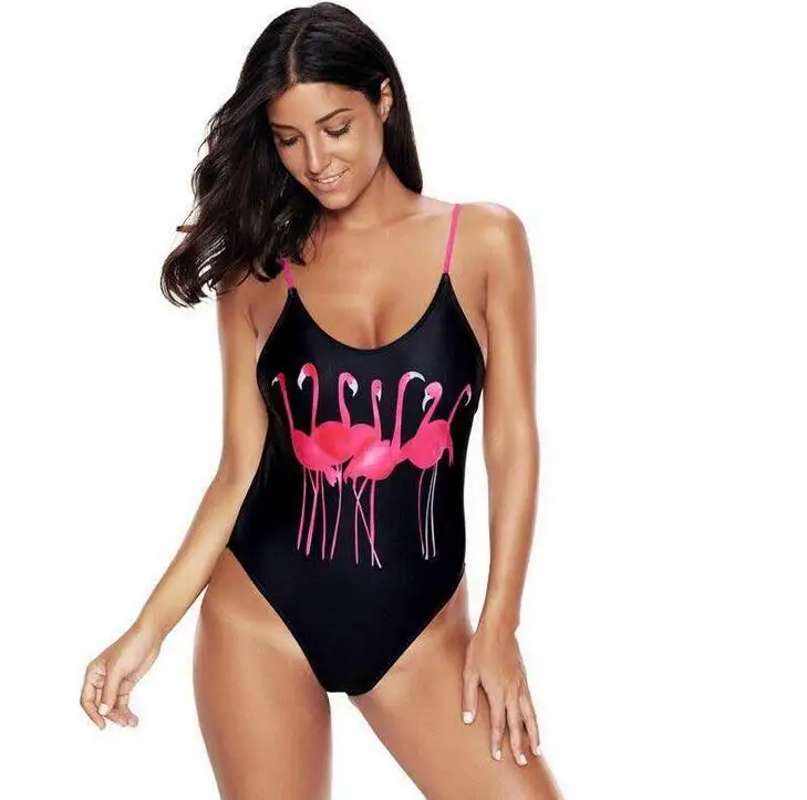 Костюм купальный костюм стринги бикини пикантный черный Фламинго большой размер
