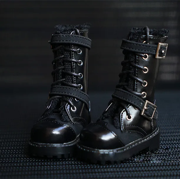 black BJD кукольная обувь подходит для 1/3 1/4 MSD DD Uncle Размер куклы мужские и женские ботинки средней высоты черные и коричневые с кукольными аксессуарами - Цвет: black