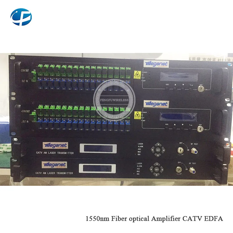 1U/80 Вт 1550nm 4 порта 20 дБм CATV EDFA высокой мощности волоконно-оптический усилитель, с WDM оптический усилитель