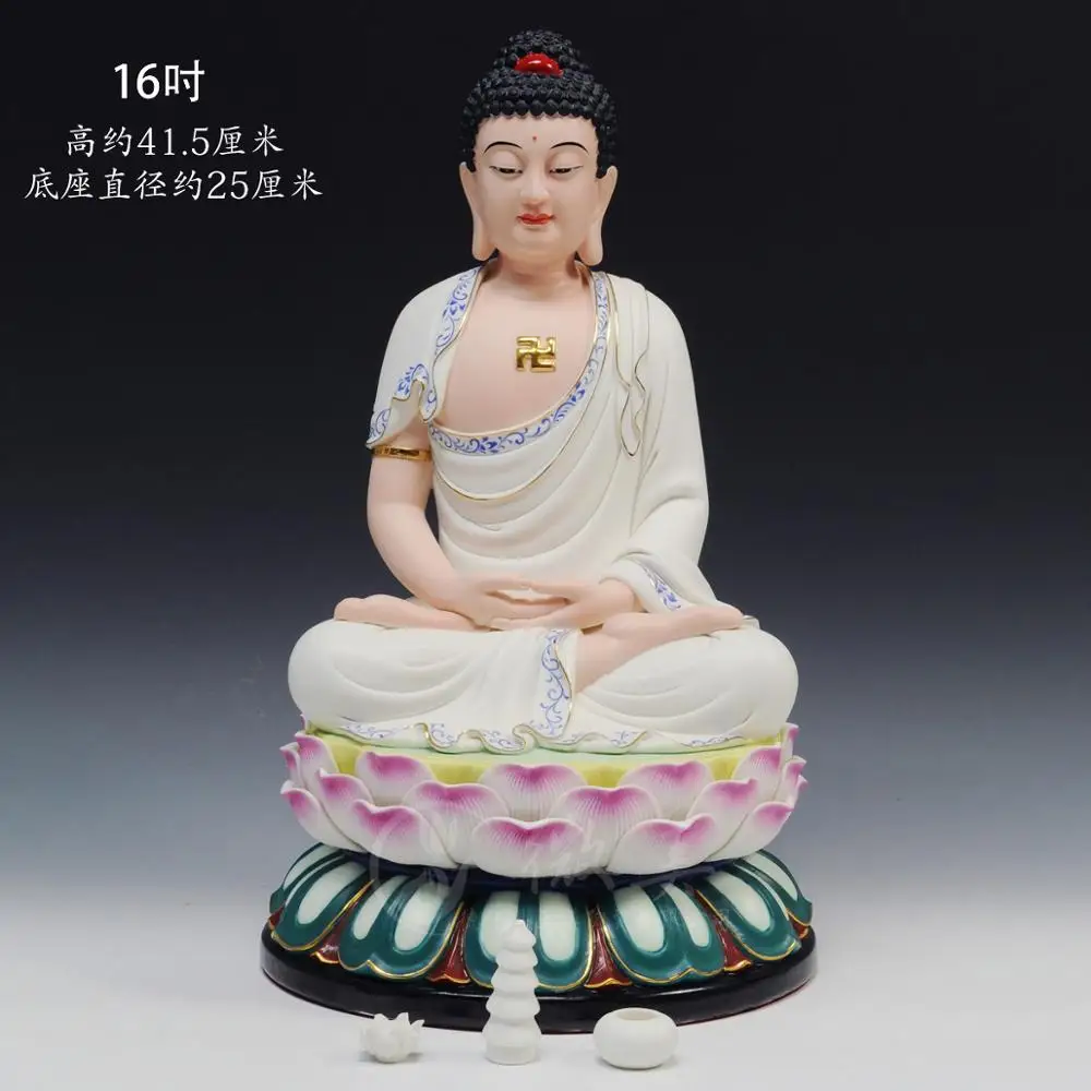 Dehua ceramics 16 дюймов три Kegon Манджушри Бодхисаттва статуя шакьи Муни Будды|ceramic