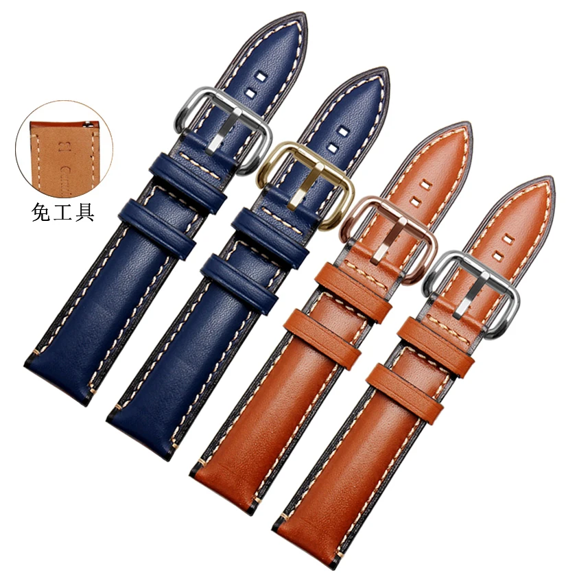 Высококачественные Аксессуары для часов Ремешки 20 мм 22 24 коричневый синий