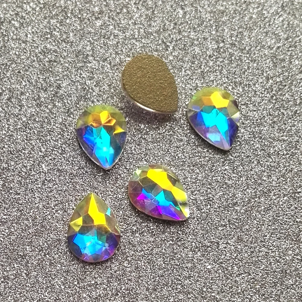 36 шт. A2155 4x6 мм 6x8 новый дизайн в форме капли кристаллы AB без горячей фиксации