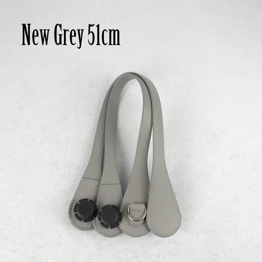 new grey 51cm Новинка, тонкие ручки 51 см, 86 см, с d-образной пряжкой, с Каплевидным концом, искусственная кожа, ручки для OBag, цепочка, подвеска для EVA O Bag Body - Цвет: new grey 51cm