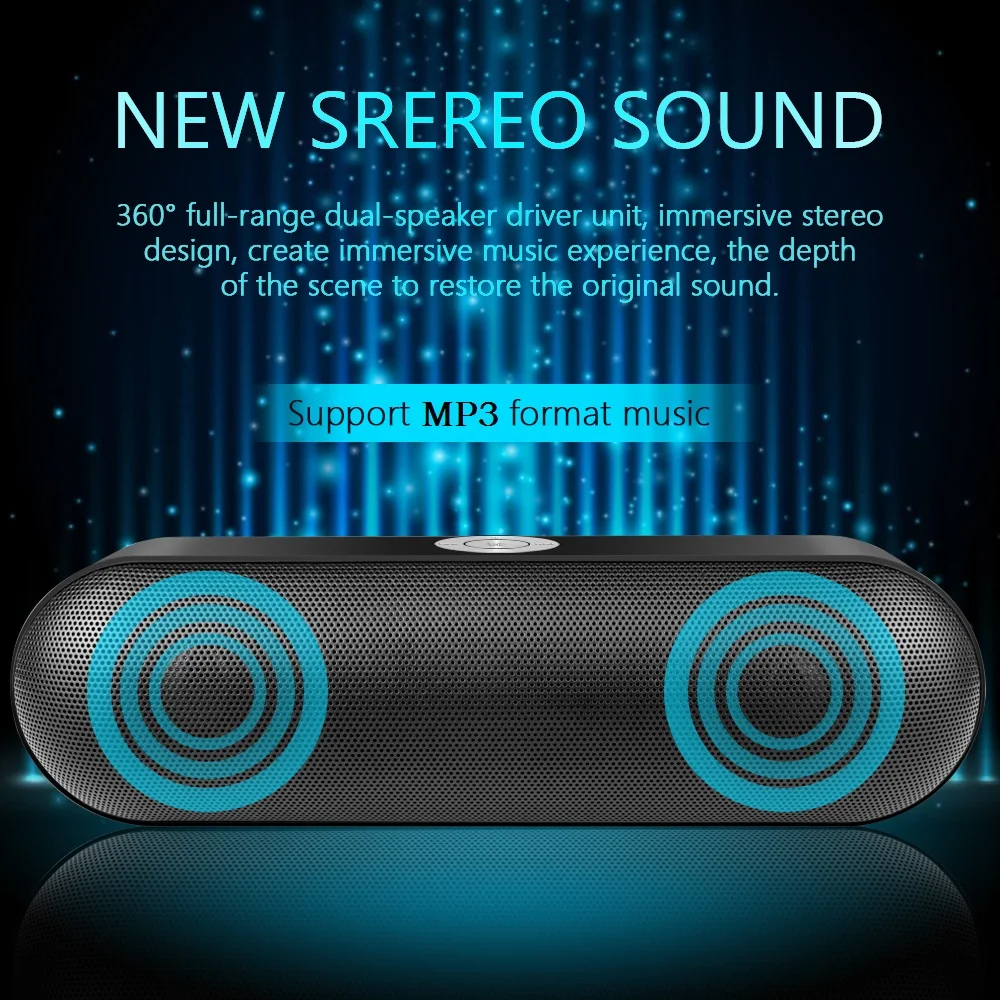 TOPROAD открытый портативный Bluetooth динамик беспроводной стерео объемный