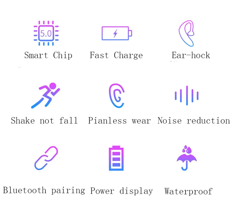 Новинка, Q10, беспроводные наушники, вкладыши, ушные крючки, Bluetooth 5,0, наушники, 100 мА/ч, одиночные, Handfree, с микрофоном, для вождения, спорта, PK V9