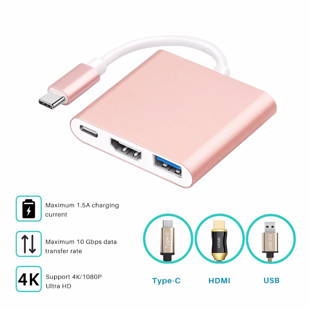 Fornorm USB 3.1type C HDMI адаптер 1080 P 4 К 3.0 конвертер кабель для зарядки порты и разъёмы