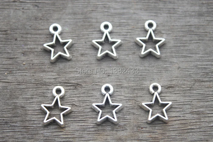 50 шт.-подвески в виде звезд античный Тибетский Серебряный тон Милая