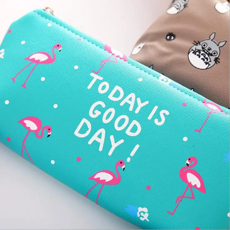 Kawaii креативный кожаный чехол для ручек с животными тканевый пенал карандашей etui a