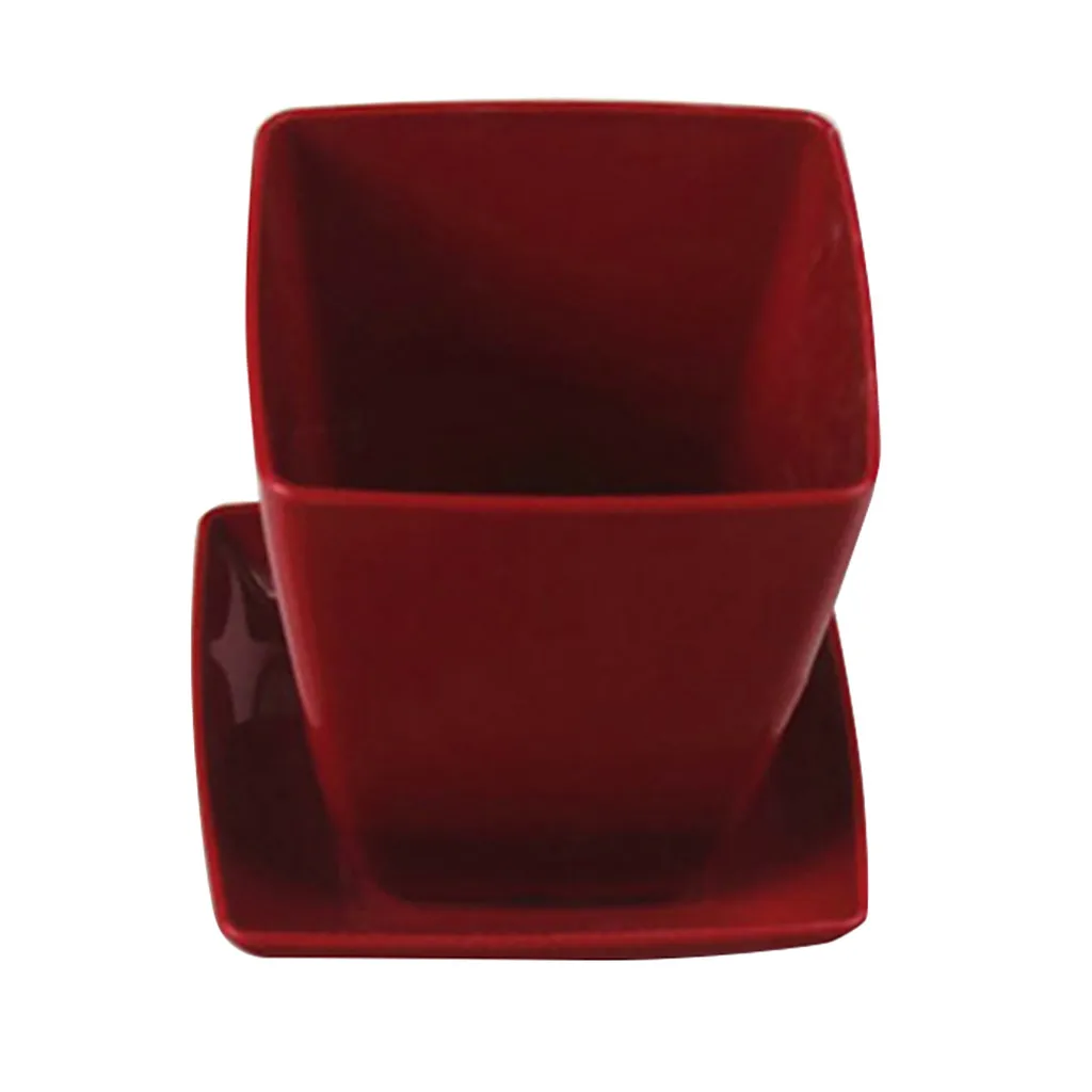 Мини квадратный пластиковый цветочный горшок для растений садовый домашний