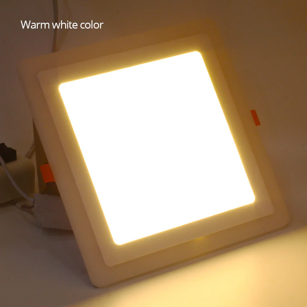 Warm white Светодиодный панельный светильник 220 В, 3 Вт, 6 Вт, 12 Вт, 18 Вт, поверхностный светодиодный панельный светильник квадратной формы с 3 режимами RGB светодиодный панельный светильник 110 В, потолочный светильник RGB - Испускаемый цвет: Warm white
