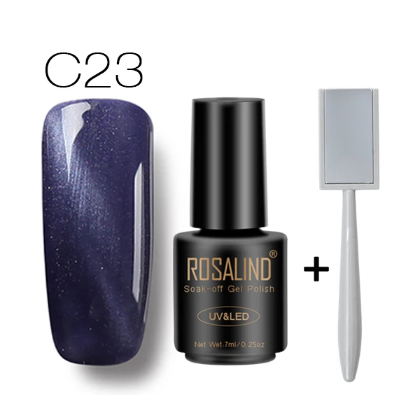 C23 with Magnet ROSALIND магнит кошачьи глаза 30 цветов Гель-лак для ногтей Светодиодный УФ Гель-лак для ногтей Полупостоянный 7 мл Гель-лак для ногтей - Цвет: C23 with Magnet